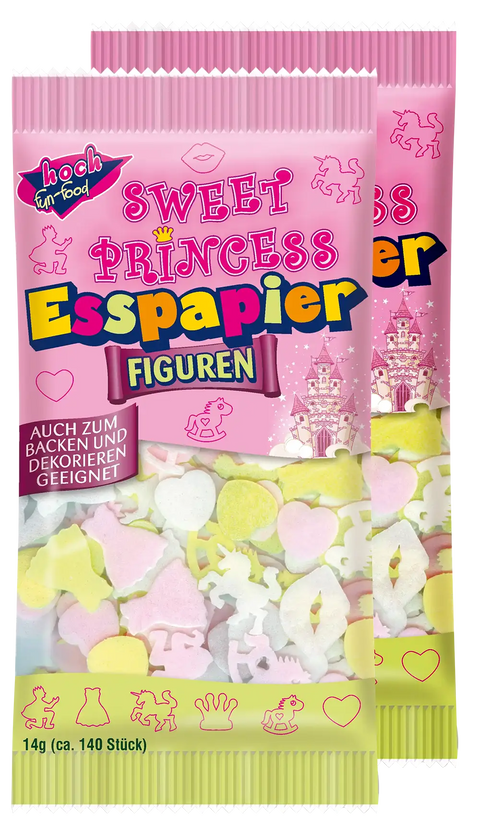 zwei Packungen rosa Esspapiertüten hintereinander gestellt Sweet Princess