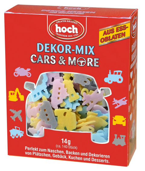 rote Packung mit Dekormix cars and more