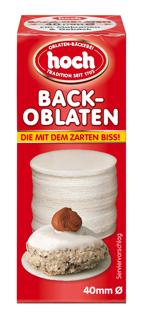 rote Packung Hoch Oblaten mit dem zarten Biss