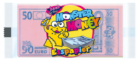 Tüte Esspapier rosa mit Monster Money