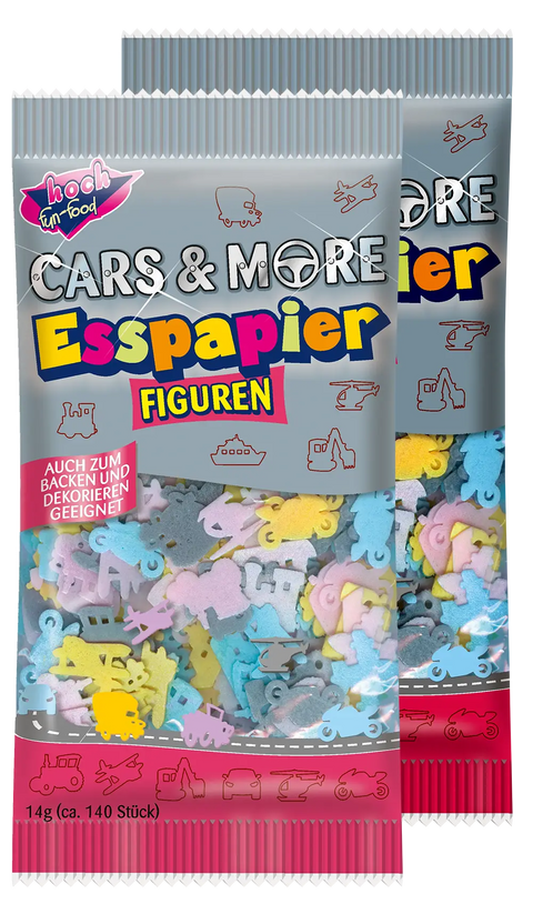 CARS & MORE Esspapier Figuren, 2er-Pack