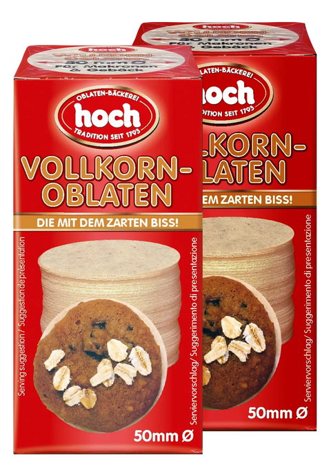 Baking Wafers Whole Grain 50 mm Ø, Pack of 2