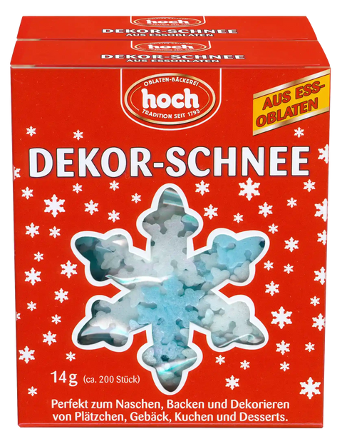 Dekor Schnee aus Essoblaten, 2er-Pack